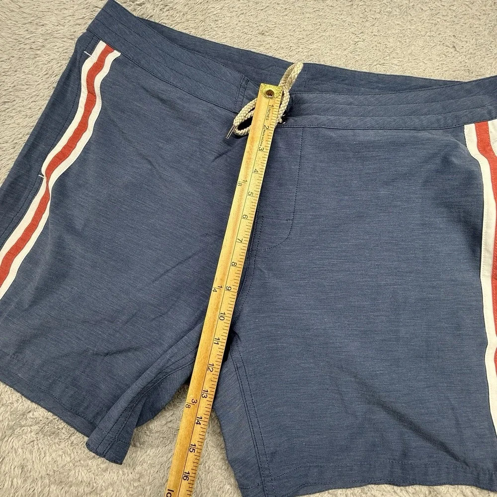 Faherty Surf Board Shorts Mens 38 Blue Stripe‎ Trim Swim Wear Beach Casual 7